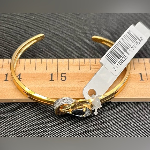 PAC Demure 18K Gold over Brass Sapphire and Diamond Infinity Bracelet New in Box - Picture 11 of 17